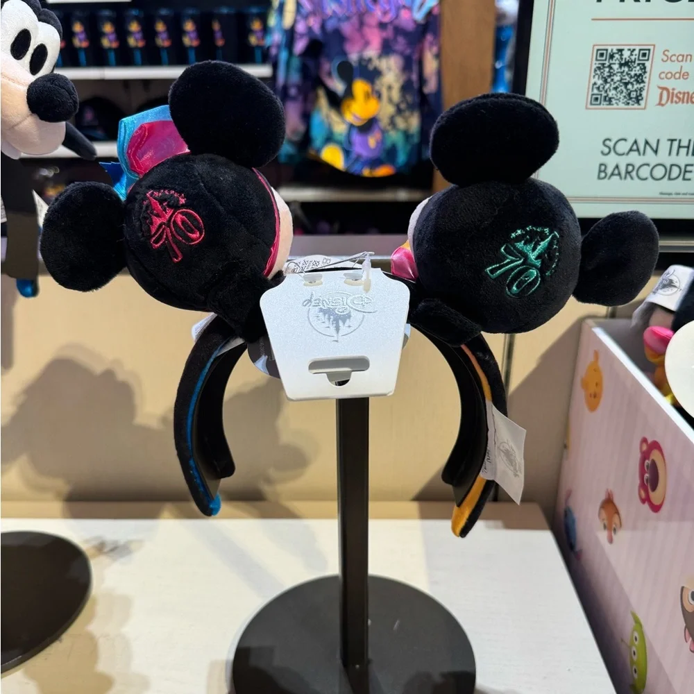 Disney Disneyland Resort 70th Anniversary Headband Plush Mickey Mouse Accessory